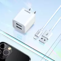 苹果x充电器头iphone6s快充7安卓usb插头多口2a平板ipad华为p30小|⑥快充组合【白色双口+1米苹果线】