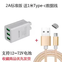 电动车手机充电器快充插头12v60伏72v电瓶通用三轮车载usb转换器|2A3口标准版[送1米Type-c线]
