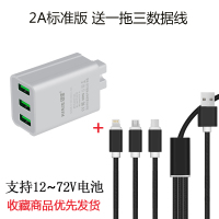 电动车手机充电器快充插头12v60伏72v电瓶通用三轮车载usb转换器|2A3口标准版[送一拖三数据线]