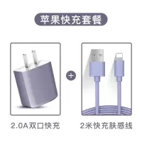 苹果充电器快充适用于iphone充电头华为usb插头多口oppo小米v|[套餐√熏衣灰]2A双口快充+苹果数据线2米
