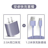 苹果充电器快充适用于iphone充电头华为usb插头多口oppo小米v|[套餐√熏衣灰]2A双口快充+安卓数据线1.2米