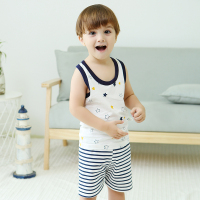 新款夏季儿童背心套装男宝女宝短袖套装空调服婴儿套装夏