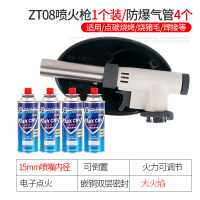 喷火卡式气喷头烘焙气罐家用焊喷火器喷灯烧猪毛点火器 zt08款带底座喷火枪+4脉鲜【送全套配件】价83.9