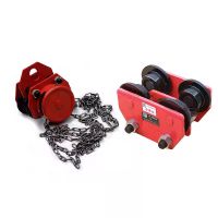 手推跑车工字钢滑车单轨行车起重滑轮手拉电动葫芦小猫头吊1吨3吨 10吨手拉跑车加重型