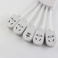 新创意安全防护带智能usb多孔电源转换器插座一转四/一转五 一转五带USB
