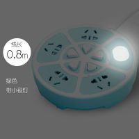 无线usb插座转换器电源插头多功能充电家用带开关排插多用插板 865款0.8米【绿色带夜灯】