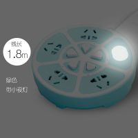 无线usb插座转换器电源插头多功能充电家用带开关排插多用插板 865款1.8米【绿色带夜灯】