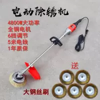 电动除锈机钢丝轮打磨机铁钢结构彩钢瓦除锈翻新机甲板钢板抛光机 电动除锈机单轮21CM（送5刷）