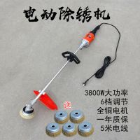 电动除锈机钢丝轮打磨机铁钢结构彩钢瓦除锈翻新机甲板钢板抛光机 电动除锈机单轮13CM（送5刷）