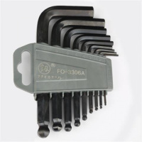 日本福冈内六角扳手套装螺丝刀万能六方六边形德国技术工具 FO-3306A黑色球头内六角短