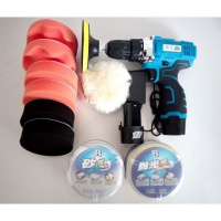 无线汽车抛光机打蜡机充电家用车用车漆修复刮痕划痕去污工具 12V两电升级款+两蜡（送礼包）