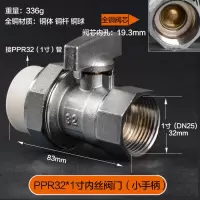 全铜阀 ppr阀 20 25 32 40 ppr双活接球阀 4分6分双活接阀 PPR32*1寸内丝阀门（小手柄） 1个装