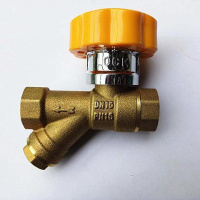 加厚过滤器球阀4分6分1寸dn15202532 铜球阀y型过滤器一体铜阀 4分1/2DN15锁闭过滤器球阀 均码