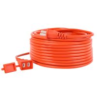 电瓶车电动车充电延长线电源插座带线插排插接线板拖线板插板长线 橙色 15米