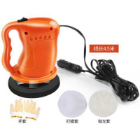 汽车抛光机车载打蜡神器车用电动小型12v车家用地板车漆打腊工具 打蜡机-橘色
