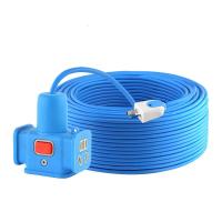 纯铜电动车电源延长线地拖排插插座充电神器牛筋加长带线护套 纯铜芯1.5平方（2500W） 20米（带原铜14孔插座插头）