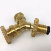 煤气罐三通接口液化气瓶一进二出分流阀一分两路减压阀铜转换头 纯铜三通+堵头