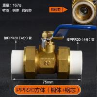 ppr阀20 25 32 40 ppr球阀 双活接 暖气用 热熔双头球阀 【A款】PPR20方体（铜体+钢芯） 5个装