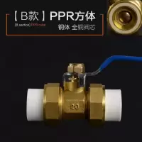 ppr阀20 25 32 40 ppr球阀 双活接 暖气用 热熔双头球阀 双pp 【B款】PPR20方体（全铜） 2个装