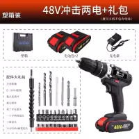 德国充电钻双速锂电钻家用手电钻手电钻电动螺丝刀电钻工具冲击款 德国冲击48VF两电一充塑盒+配件