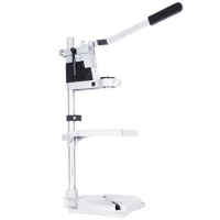 手电钻支架家用多功能万用小型电钻变台钻支架微型台钻铸铁 B款双层铁底座 单头+平口钳