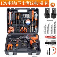 手电钻家用充电式电动螺丝刀手电转钻手锂电钻工具箱套装 12v（卫士套）2电1充+大礼包(）
