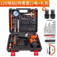 手电钻家用充电式电动螺丝刀手电转钻手锂电钻工具箱套装 12v（特惠套）2电1充+大礼包(）