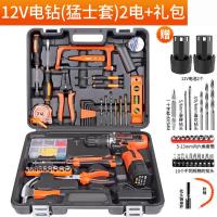 手电钻家用充电式电动螺丝刀手电转钻手锂电钻工具箱套装 12v（猛士套）2电1充+大礼包(）