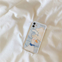 日韩ins清新蓝色卡通鸭适用于11promax苹果x手机壳xr/xsmax/iphonese男女8plus全包防摔i11