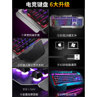 真机械手感键盘鼠标套装台式笔记本电脑游戏外接电竞网吧曼巴狂蛇办公专用打字非无声静音外设有线吃鸡