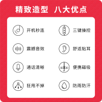出品无线蓝牙耳机挂脖式防水防汗双耳入耳式耳塞头戴颈挂超长待机运动耳机跑步不掉男女通用挂耳式有线款