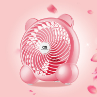 手持usb风扇迷你静音7寸办公室台式电脑学生宿舍床上桌面小电风扇 红色+1.5米延长线+适配器