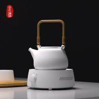 电陶炉茶炉煮茶小型家用静音迷你泡茶壶 非电磁炉 木纹电陶炉+陶瓷壶