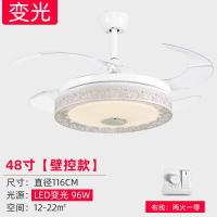 隐形吊扇灯现代简约风扇灯客厅餐厅家用型带灯吊灯音乐风扇灯一体 金款48寸变光+壁