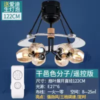 隐形风扇灯吊扇灯 客厅北欧魔豆电扇灯 家用餐厅带风扇吊灯 48寸干邑色分子暖光遥控