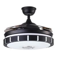 隐形风扇灯吊扇灯餐厅客厅卧室带蓝牙音响音乐电风扇吊灯一体家用 变频黑色36寸变光遥控