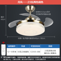 吊扇灯风扇灯客厅餐厅卧室家用简约风扇欧式吊灯fs 月风【23瓦两档调色】三档调风★10-15㎡
