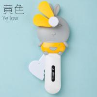 usb小风扇便携式充电迷你学生宿舍随身手持电动大风力办公室桌面 萌兔-明亮黄【手动款】