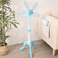 孟铭电风扇落地扇家用静音伸缩小型立式台式学生宿舍办公室无网罩 蓝色三脚