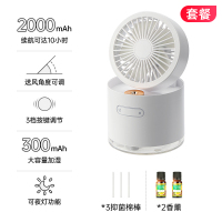usb小风扇带加湿器超静音办公室桌面桌上折叠喷雾小型迷你学生宿舍寝 【套餐】白色【可加湿/夜灯功能】移动使用/可加冰喷雾