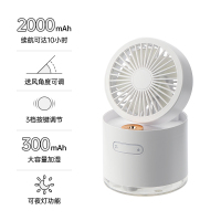 usb小风扇带加湿器超静音办公室桌面桌上折叠喷雾小型迷你学生宿舍寝 白色【超大容量可加湿/夜灯功能】移动使用/可加冰喷雾