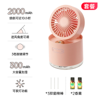 usb小风扇带加湿器超静音办公室桌面桌上折叠喷雾小型迷你学生宿舍寝 【套餐】粉色【可加湿/夜灯功能】移动使用/可加冰喷雾