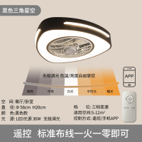 简约吸顶风扇灯 隐形家用餐厅卧室吊顶一体无扇叶带风扇的吸顶灯 黑色三角星空+遥控
