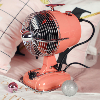 imasu复古电风扇家用静音台式空气循环扇飞机头电扇摇头怀旧台扇 珊瑚橘