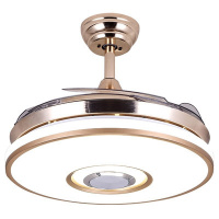 蓝牙风扇灯吊扇灯超薄带灯一体隐形客餐厅家用音响箱乐电风扇吊灯 42寸超薄金彩光APP变频遥控+音乐