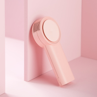 便携式迷你挂脖办公桌面家用静音户外学生宿舍usb手持无叶小风扇 【白色】风扇+充电宝二合一