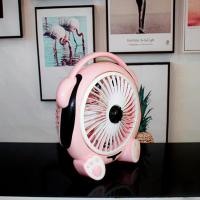 家用风扇夹式风扇迷你床上电风扇办公室台式静音插电小风扇摇头扇 粉色音乐犬+3米延长线