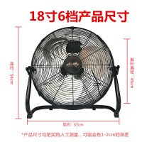民族电风扇强力大功率工业风扇落地扇台式电扇家用趴地扇坐爬地扇 18寸6档黑色趴地扇（450MM）5米长线