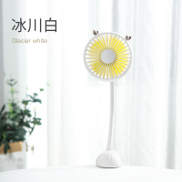 婴儿车小电风扇宝宝专用推车usb迷你便携式大学生宿舍寝室床上夹子夹式 【冰川白.】静音大风❤送充电线❤2000毫安-高配