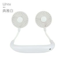 挂脖风扇 usb便携式小电风扇 懒人挂脖运动小型迷你桌面随身风扇 三代升级豪华版白色（彩灯+香熏）